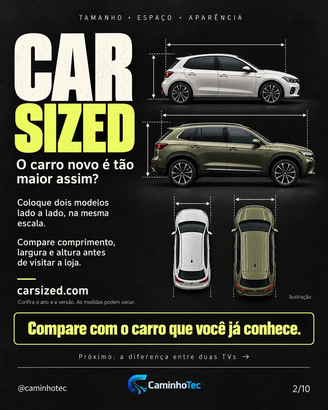 Exemplo real do carrossel CaminhoTec presente na Bancada