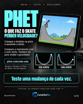 PhET: o que faz o skate perder velocidade