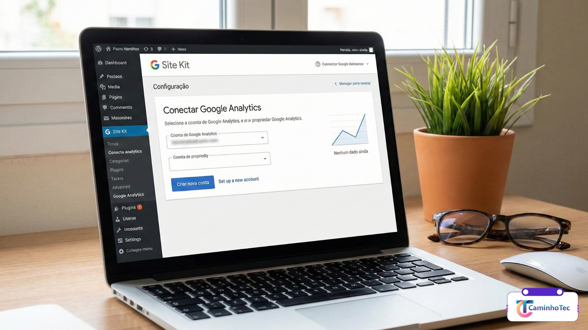 Tela de login e autorização do Google ao configurar o Site Kit no WordPress
