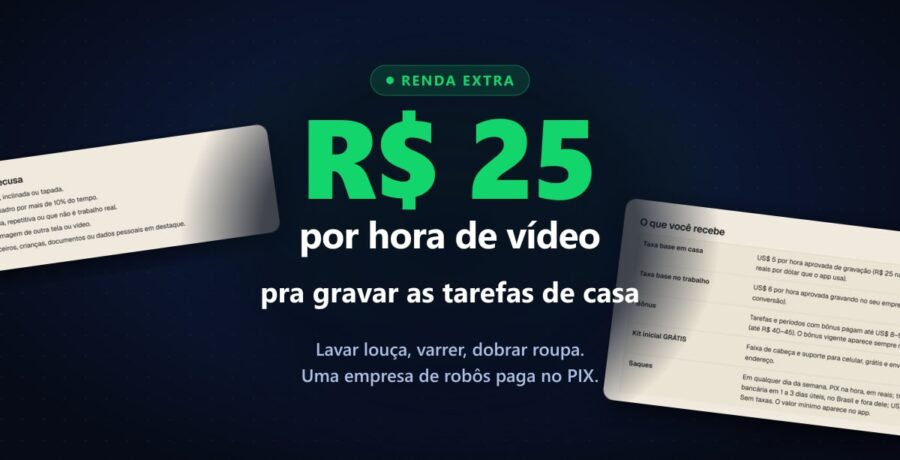 Empresa de robô paga R$ 25 a hora pra você filmar a louça